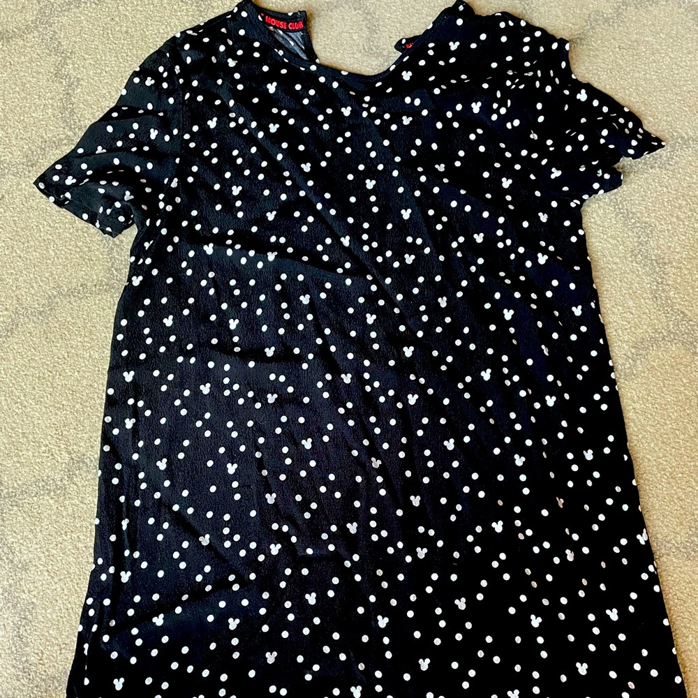 Disney dress black with white polka dots and hidden Mickey sz small